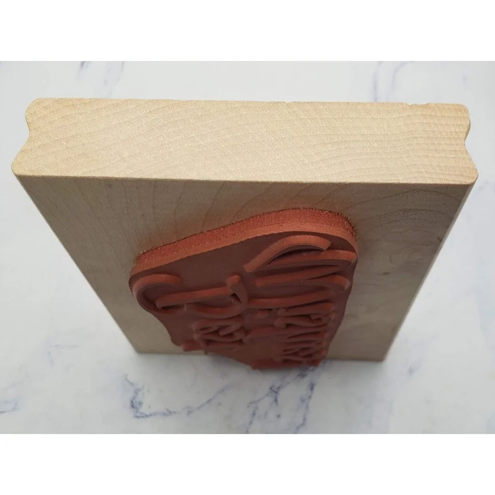 Rubber Stampede Elegant Best Wishes Large Rubber Stamp 3001G Pretty Script